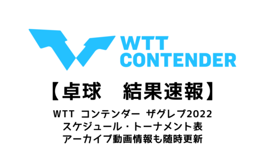【卓球  WTTコンテンダー ザグレブ 2022：結果速報】女子シングルス・女子ダブルス・混合ダブルスで日本選手が優勝！！
