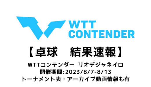 【WTTコンテンダー リオデジャネイロ2023：結果速報】女子シングルスで早田ひなが優勝！！