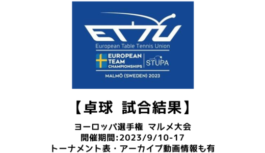 【卓球 ヨーロッパ卓球選手権2023 マルメ大会（団体戦）：結果速報】男子はスウェーデン、女子はドイツが優勝！！