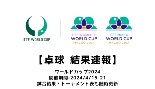 卓球 ITTFワールドカップ 2024 結果速報：男子は馬龍（中国）、女子は孫穎莎（中国）が優勝！