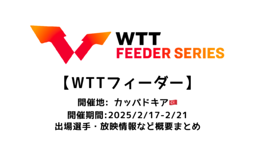 卓球 WTTフィーダー カッパドキア  2025 概要：2025/2/17(月)開幕！出場選手・試合日程・放映情報まとめ