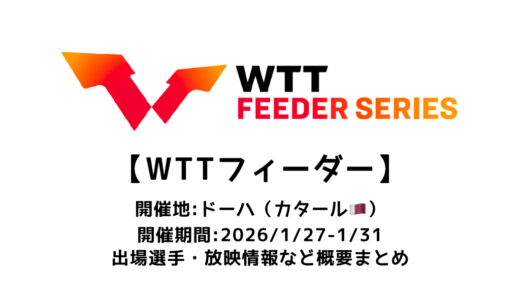 卓球 WTTフィーダー ドーハ 2026 概要：2026/1/27(火)開幕！出場選手・試合日程・放映情報まとめ
